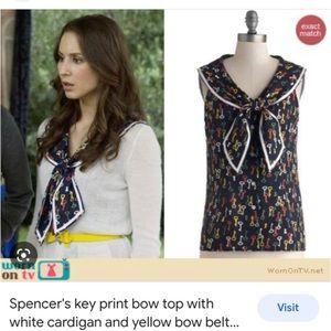 Key print blouse ASO PRETTY LITTLE LIARS SPENCER